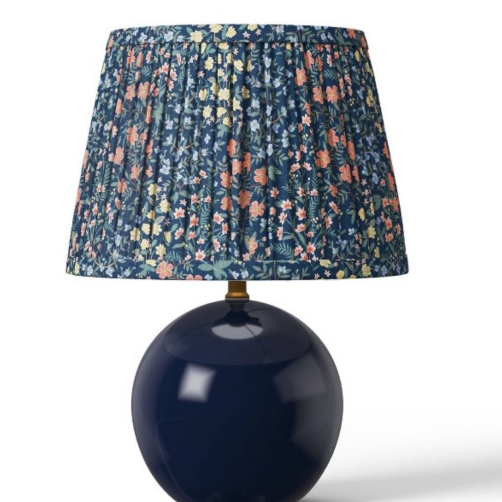 Rifle Paper Co. x Target Round Based Table Lamp - Pleated Mayfair Shade